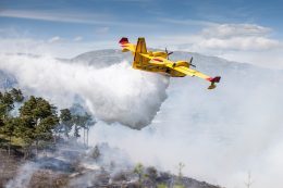 Incendio, canadair al lavoro (4)