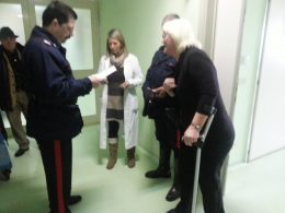 l'arrivo dei carabinieri in ospedale
