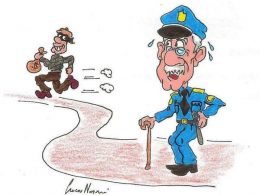 vignetta di polizia anziano