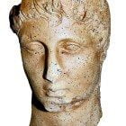 testa di statua virile in terracotta III-II sec.a.C