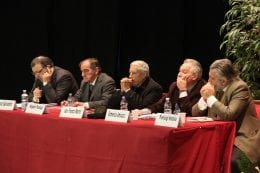 Angelo Paoluzzi, Franco Salvatori, Domenico Amicucci, Pierluigi Natalia e il senatore Franco Marini