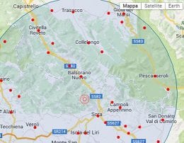 scossa sismica valle roveto