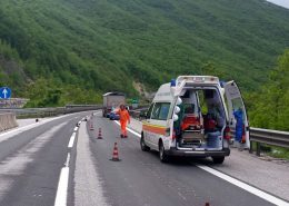 Incidente autostrada investimento ambulanza