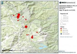 Sequenza sismica tra le province di Rieti e Ascoli Piceno (Ingv)