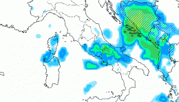 In figura il modello GFS mostra il passaggio perturbato per le ore centrali di Sabato 18 Febbraio. Rovesci di pioggia e neve anche sulla Marsica, ma il tempo si rimetterà già da Domenica