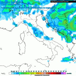 In figura la situazione per Domenica 7 Maggio, che vede delle possibilità di precipitazioni anche intorno alla Marsica