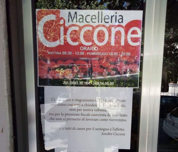 La pressione fiscale dello Stato ci costringe a chiudere dopo 36 anni, la storia della macelleria Ciccone La pressione fiscale dello Stato ci costringe a chiudere dopo 36 anni, la storia della macelleria Ciccone